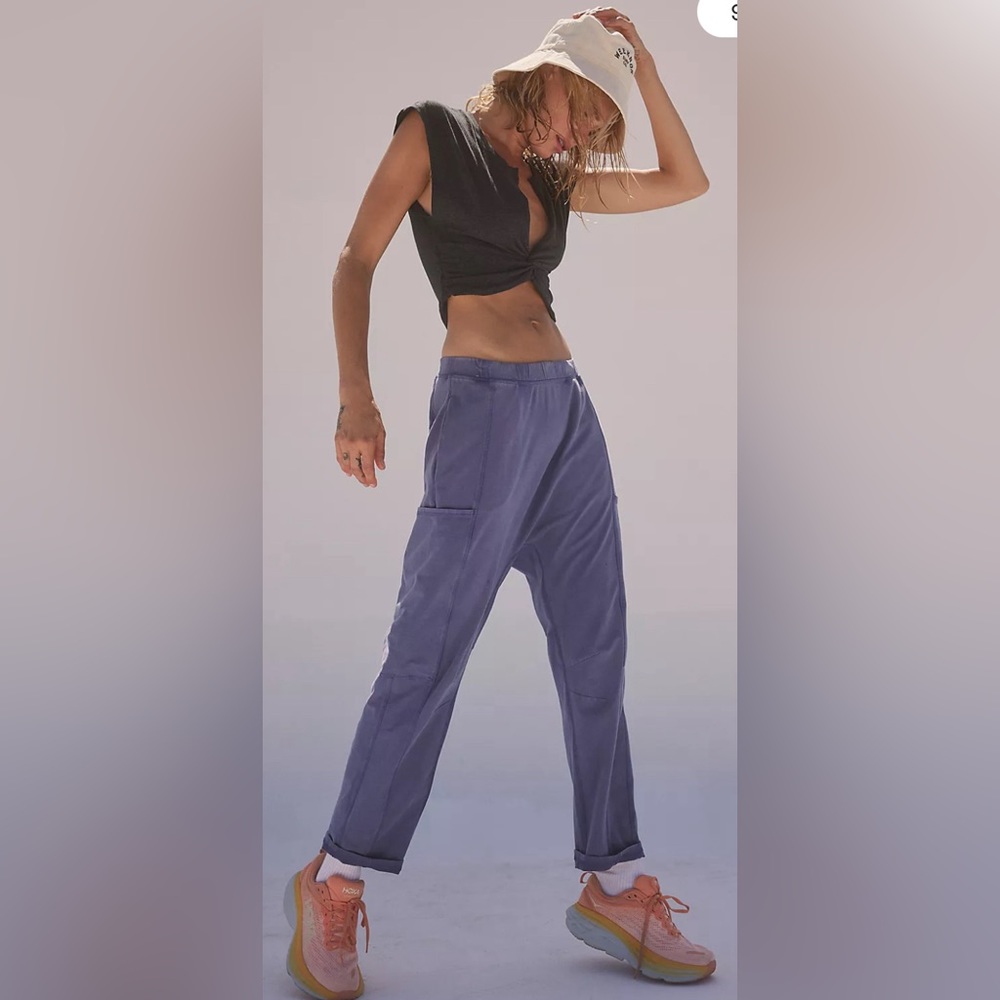 Free People Movement Hot Shot Pants Indigo Blue Sz Small